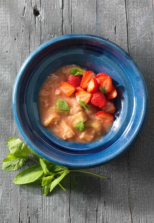 Compote de rhubarbe aux fraises